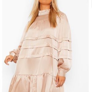 Tan/Gold ruffle dress